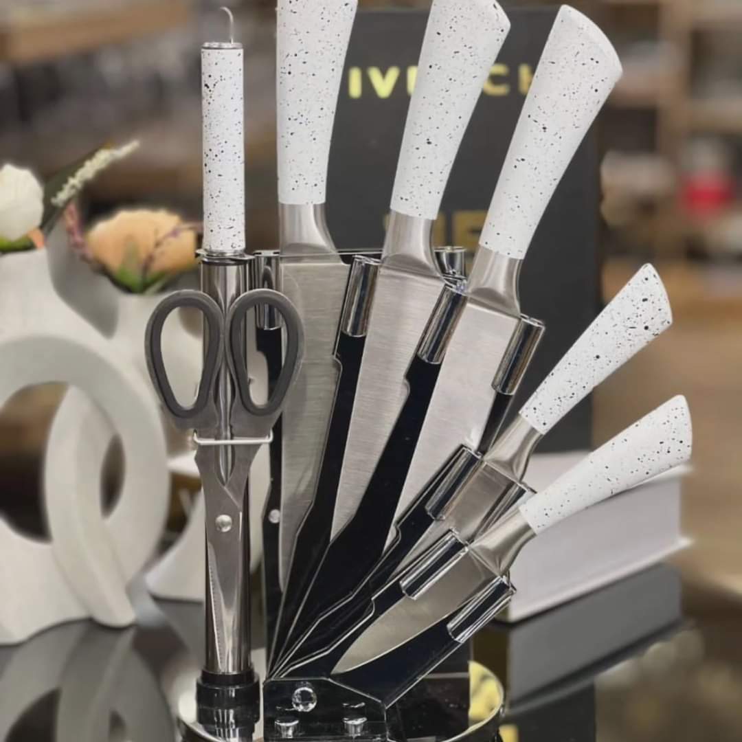 Rynx | 9-piece Marble Kitchen Knife Set