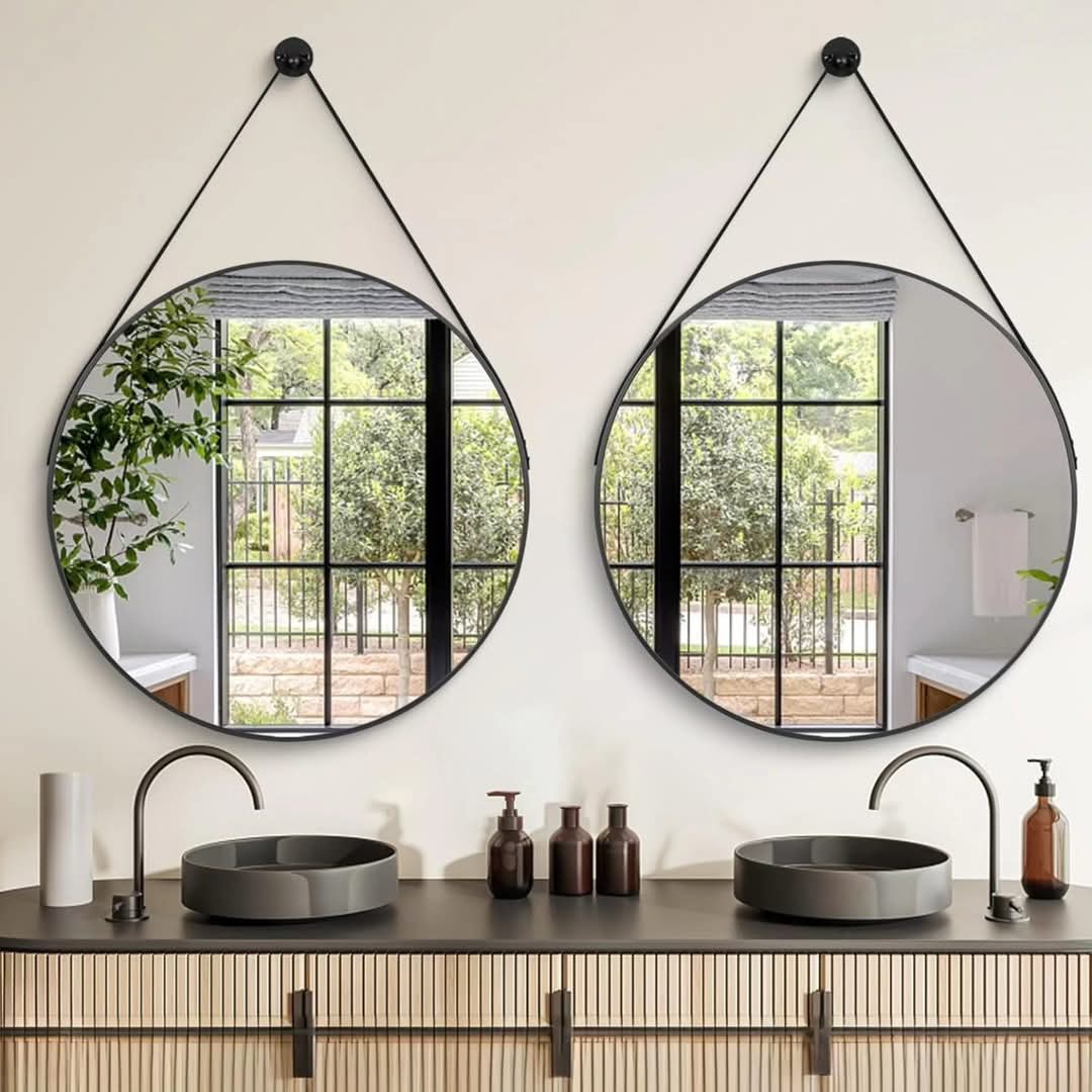 Rynx | 60 cm Round decorative hanging mirror