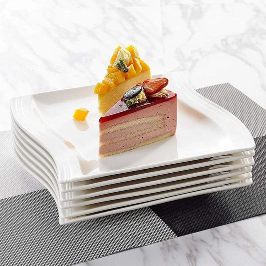 Rynx | 6 Piece Ceramic Wave Shaped Dinner Plates