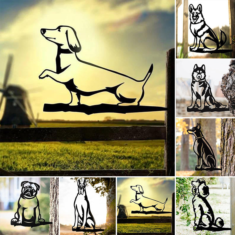 Rynx | Metal Dog Silhouette Puppy Garden Decoration