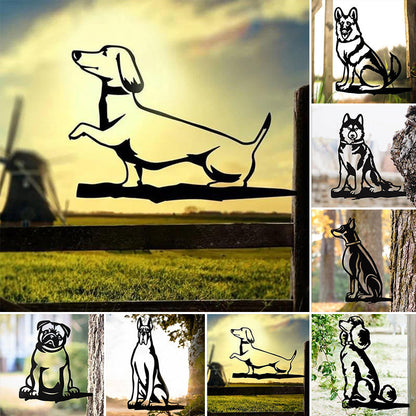 Rynx | Metal Dog Silhouette Puppy Garden Decoration