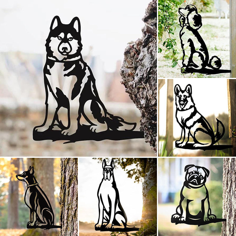 Rynx | Metal Dog Silhouette Puppy Garden Decoration