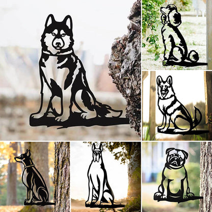 Rynx | Metal Dog Silhouette Puppy Garden Decoration