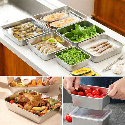 Rynx | Stainless steel square plate (with lid)