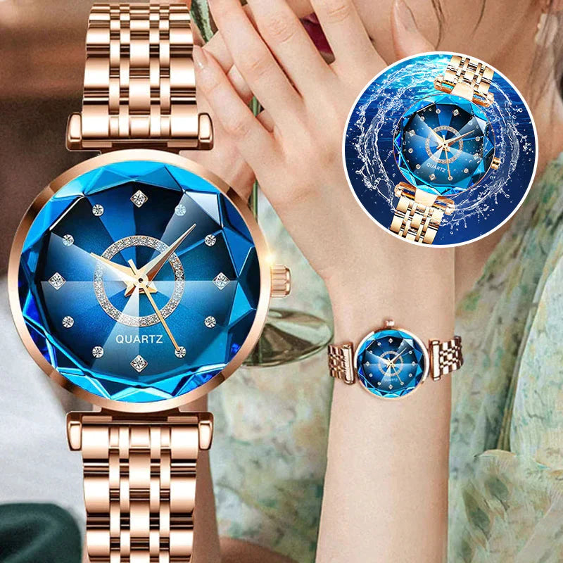 RYNX | Waterproof Women'S Watch With Starry Clear Diamond Dial