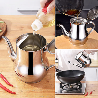 Rynx | Stainless Steel Oil Dispenser, Oil Dispenser with Removable Filter