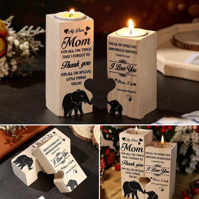 Rynx | LäChle Much More - Wooden Candle Holder With Candle Gift For Your Loved Ones