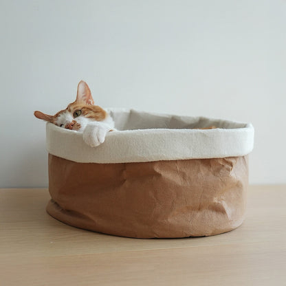RYNX | Foldable Washable Kraft Paper Cat Bed