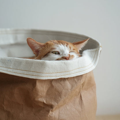 RYNX | Foldable Washable Kraft Paper Cat Bed