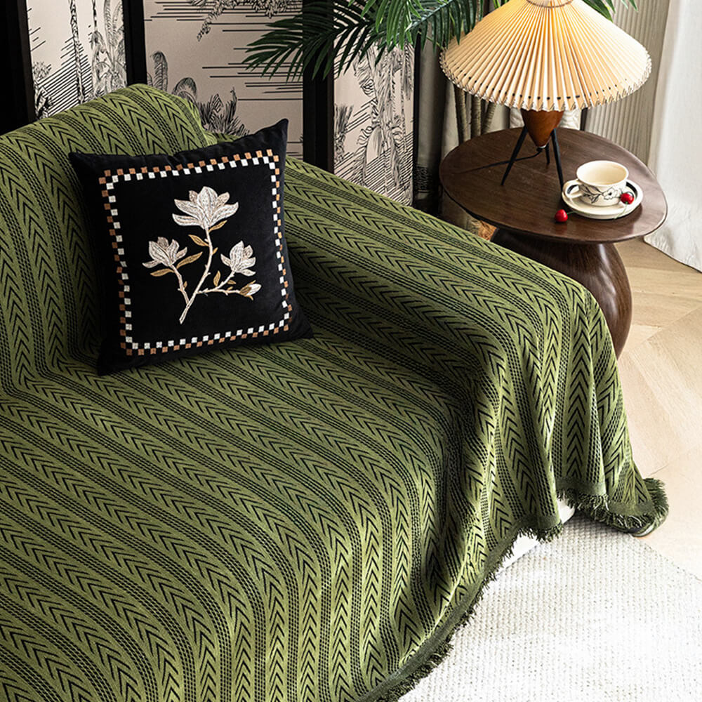 RYNX | Tassel Chenille Couch Cover
