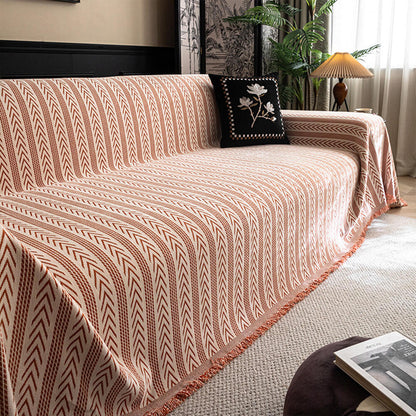 RYNX | Tassel Chenille Couch Cover Orange 70.9*70.9 in(1 pc)