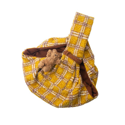 RYNX | Plaid Secure Pocket Dog & Cat Shoulder Carrier Bag