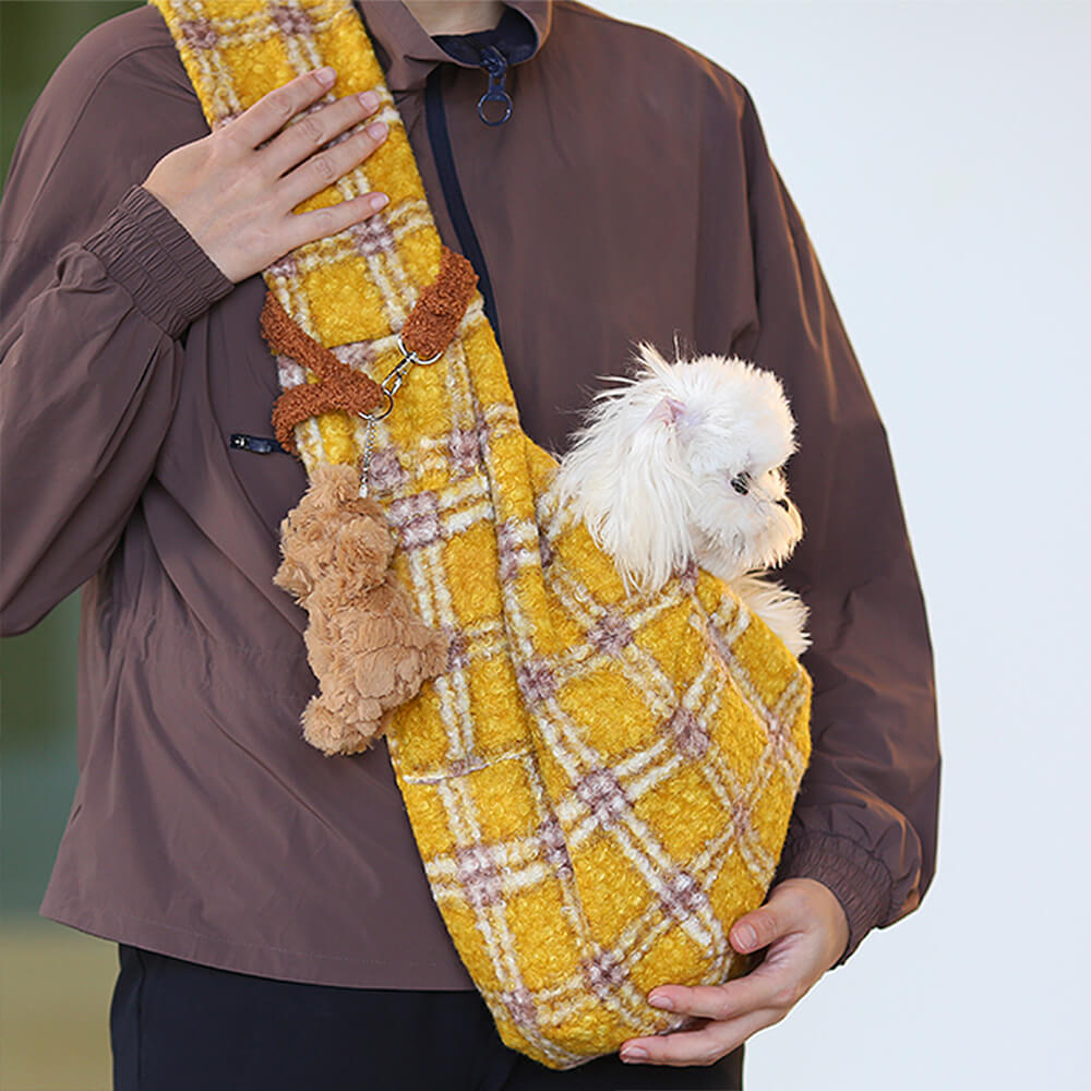 RYNX | Plaid Secure Pocket Dog & Cat Shoulder Carrier Bag