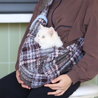 RYNX | Plaid Secure Pocket Dog & Cat Shoulder Carrier Bag