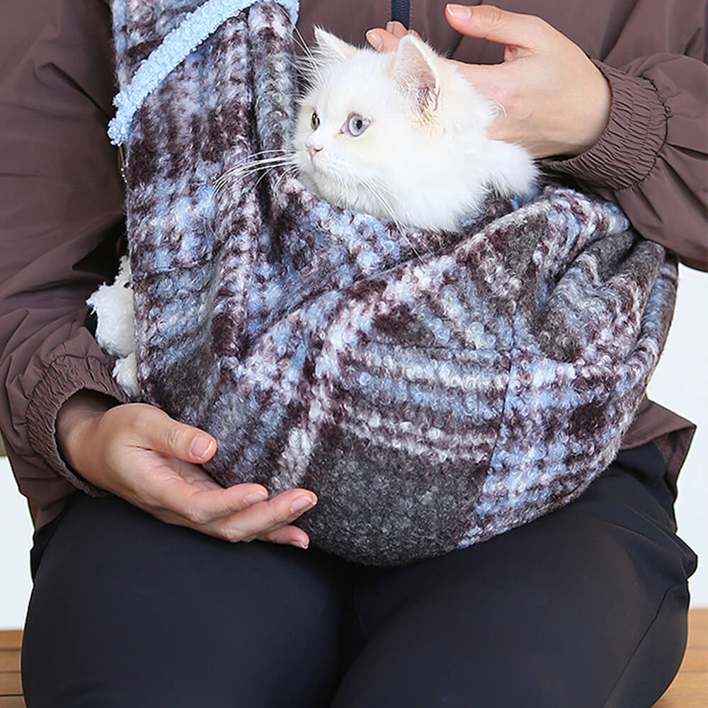 RYNX | Plaid Secure Pocket Dog & Cat Shoulder Carrier Bag