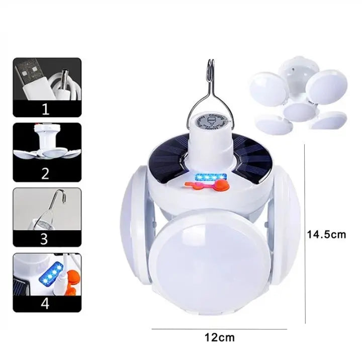 Rynx | Foldable Solar LED Lamp with Clip – Motion-Sensitive & Wireless