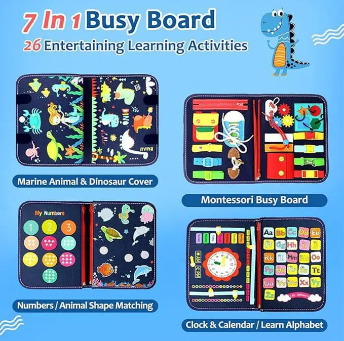 Rynx | Felt Learning Board Busy Board – Montessori Toy for Skill Development