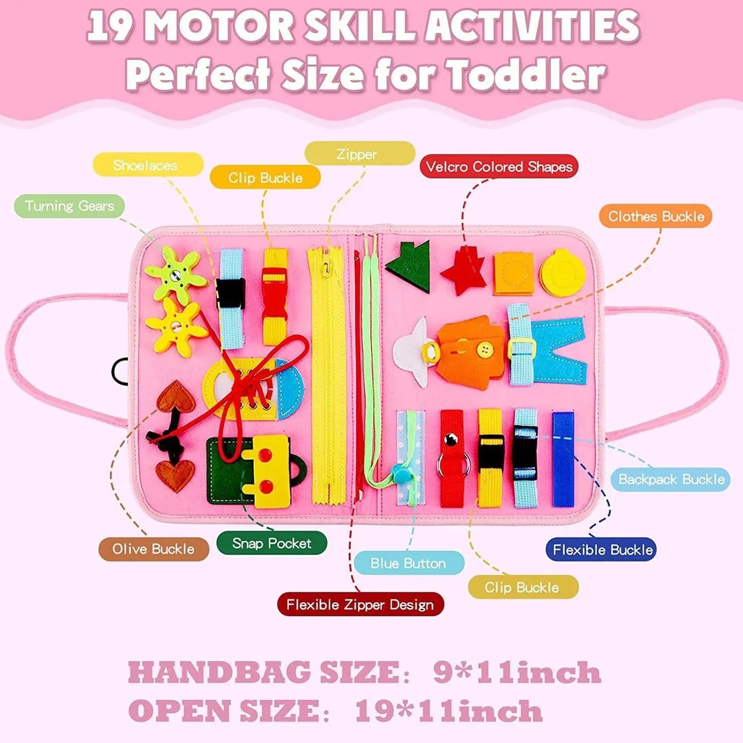 Rynx | Felt Learning Board Busy Board – Montessori Toy for Skill Development