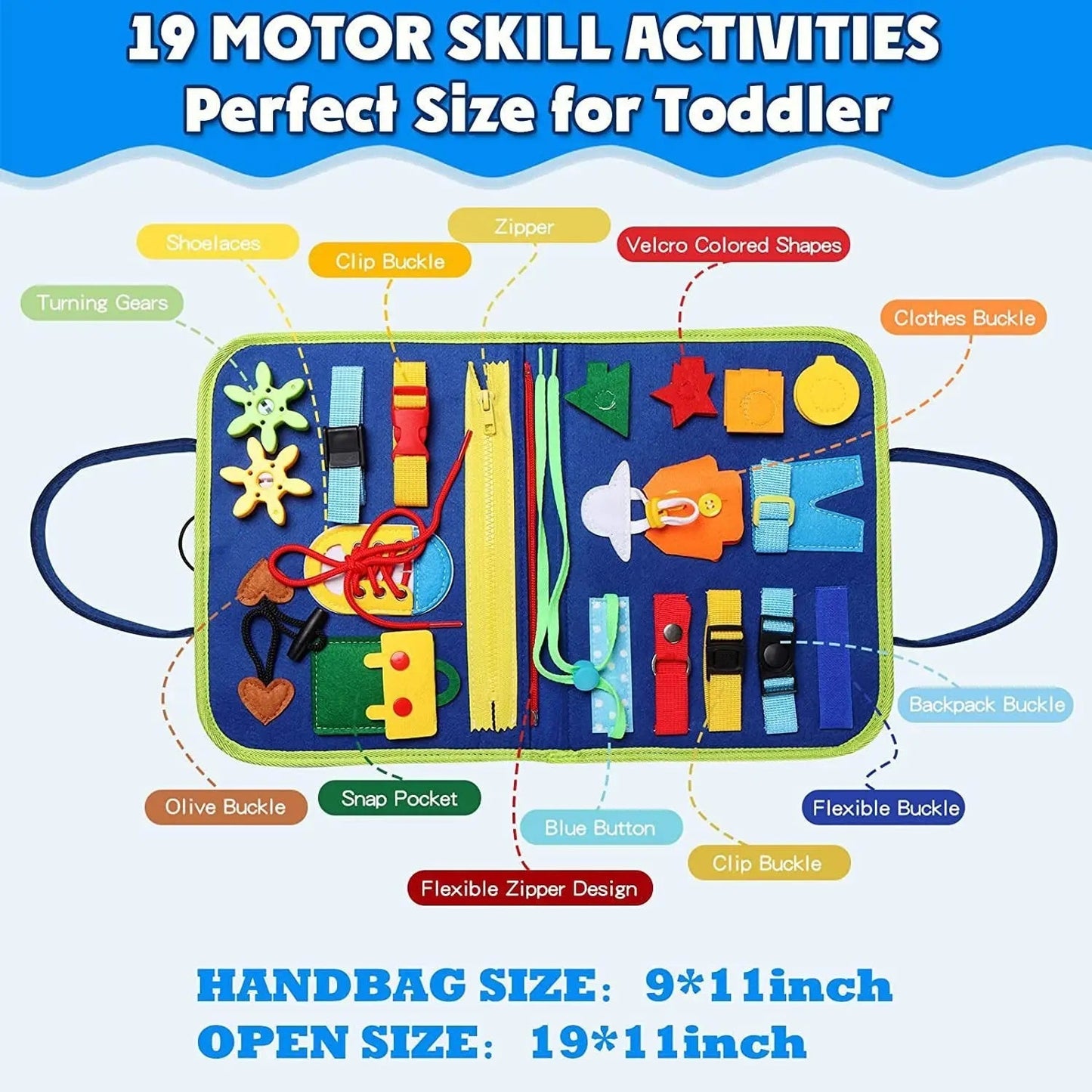 Rynx | Felt Learning Board Busy Board – Montessori Toy for Skill Development