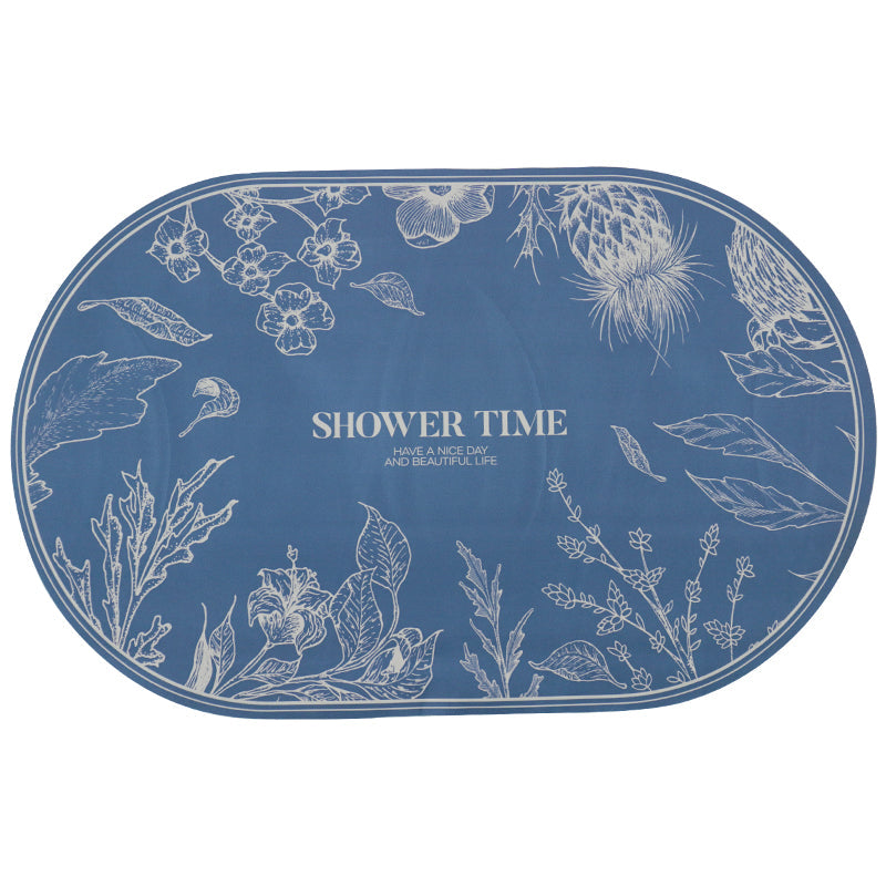 Rynx | Flower Garden Blue Diatomaceous Earth Bath Mat