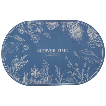 Rynx | Flower Garden Blue Diatomaceous Earth Bath Mat