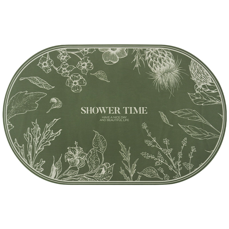 Rynx | Flower Garden Green Diatomaceous Earth Bathroom Mat