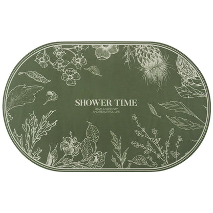 Rynx | Flower Garden Green Diatomaceous Earth Bathroom Mat