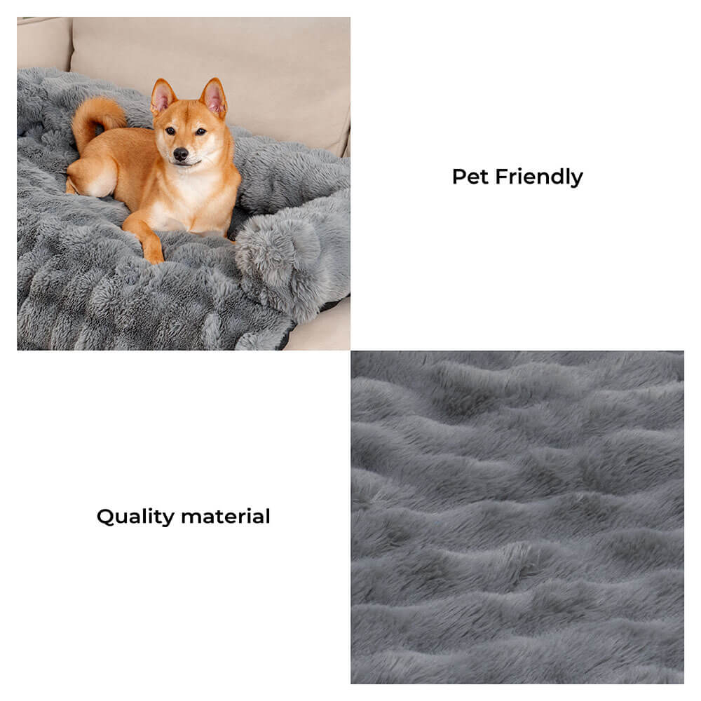 RYNX | Fuzzy Calming Dog Bed Sofa Protector Pet Mat