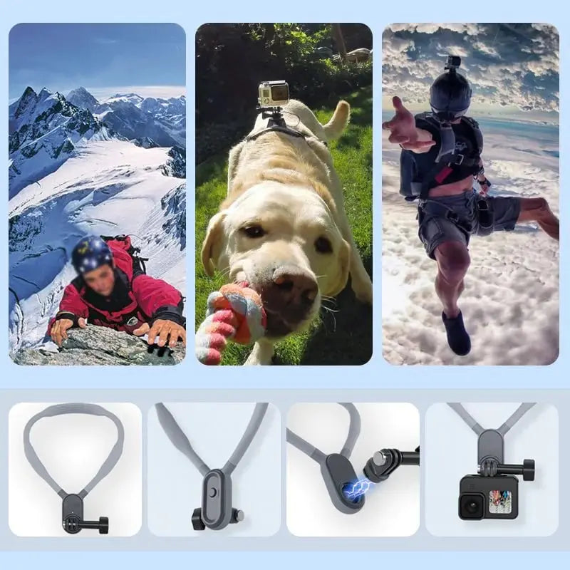 Rynx | Hands-free U-shaped neck holder for POV and Vlog recordings