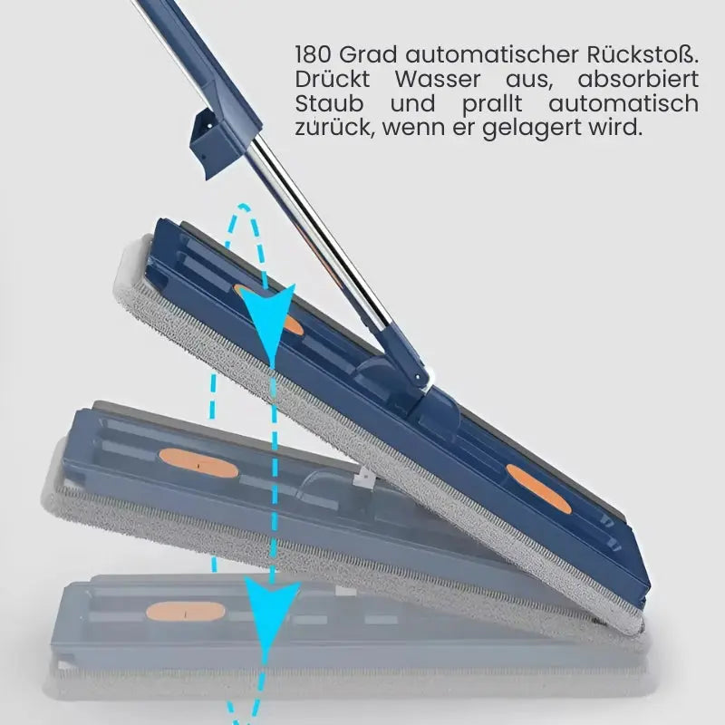 Rynx | Hands-free set of flat mop and bucket for effortless floor cleaning