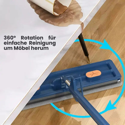 Rynx | Hands-free set of flat mop and bucket for effortless floor cleaning