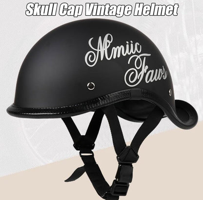 Rynx | German Style Baseball Cap Helmet Motorcycle Retro Half Helmet Skull Helmet - Street Helmets for Adult Men Women Vintage Cool Open-Face Helmets