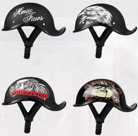 Rynx | German Style Baseball Cap Helmet Motorcycle Retro Half Helmet Skull Helmet - Street Helmets for Adult Men Women Vintage Cool Open-Face Helmets
