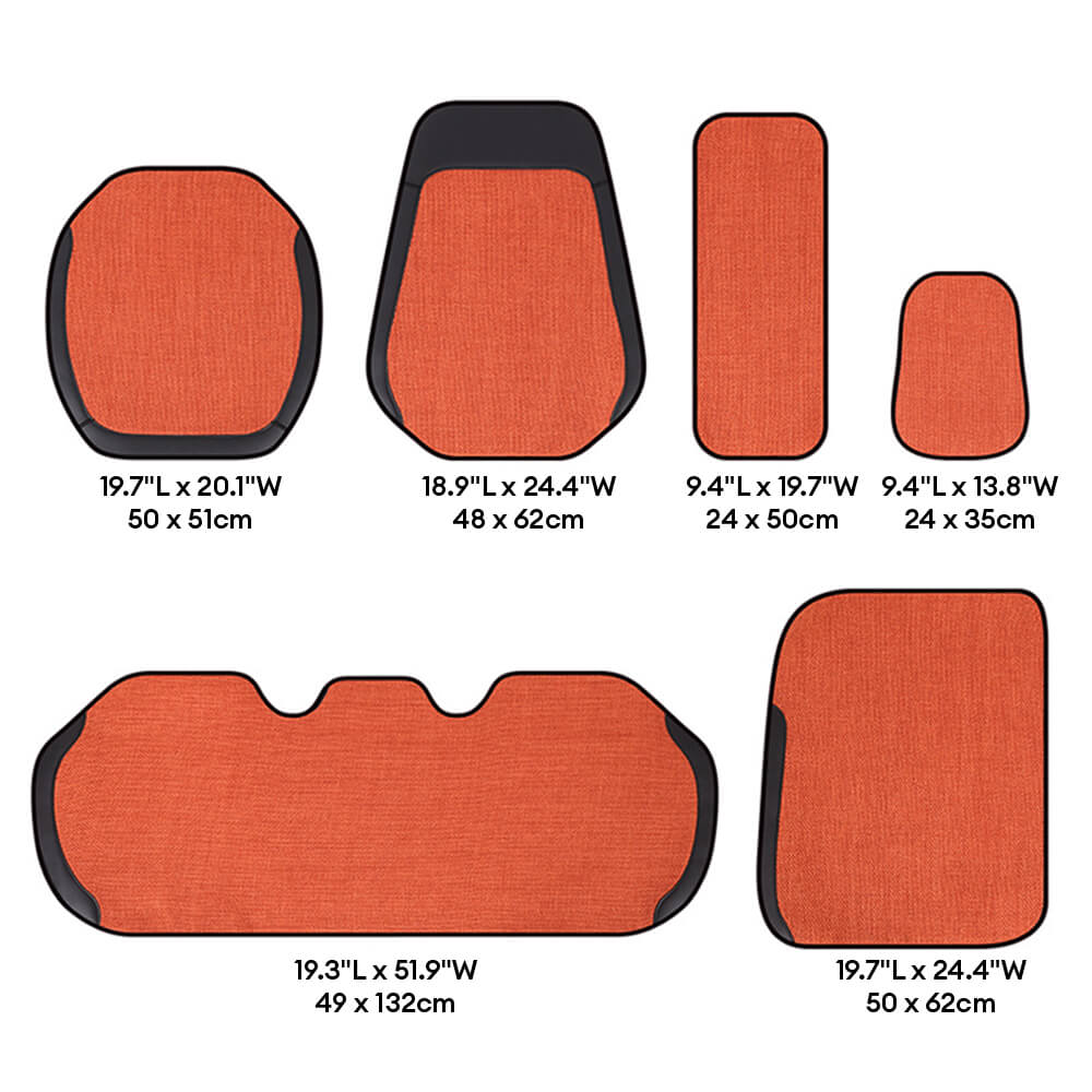 RYNX | Cotton Blend Breathable Anti-Slip Car Seat Cover Full Set