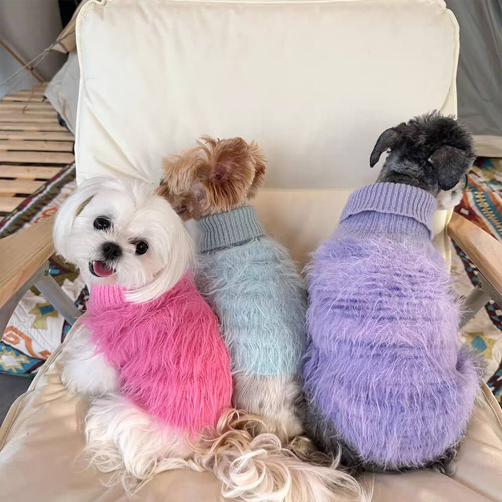 RYNX | Fluffy Fashion Luxurious Dog Turtleneck Knit Sweater