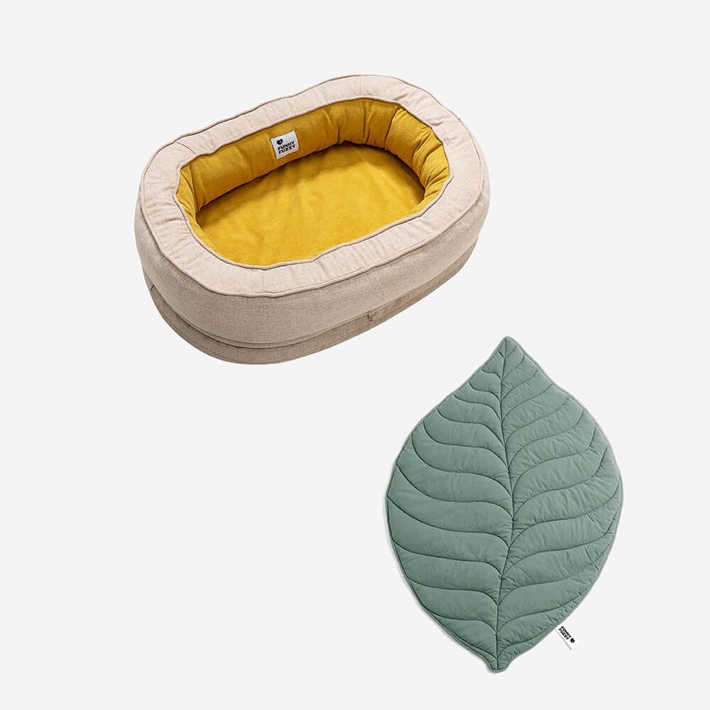 Rynx | Leaf-shaped Dog Blanket With Donut Dog Bed Luxury Dog Gifts