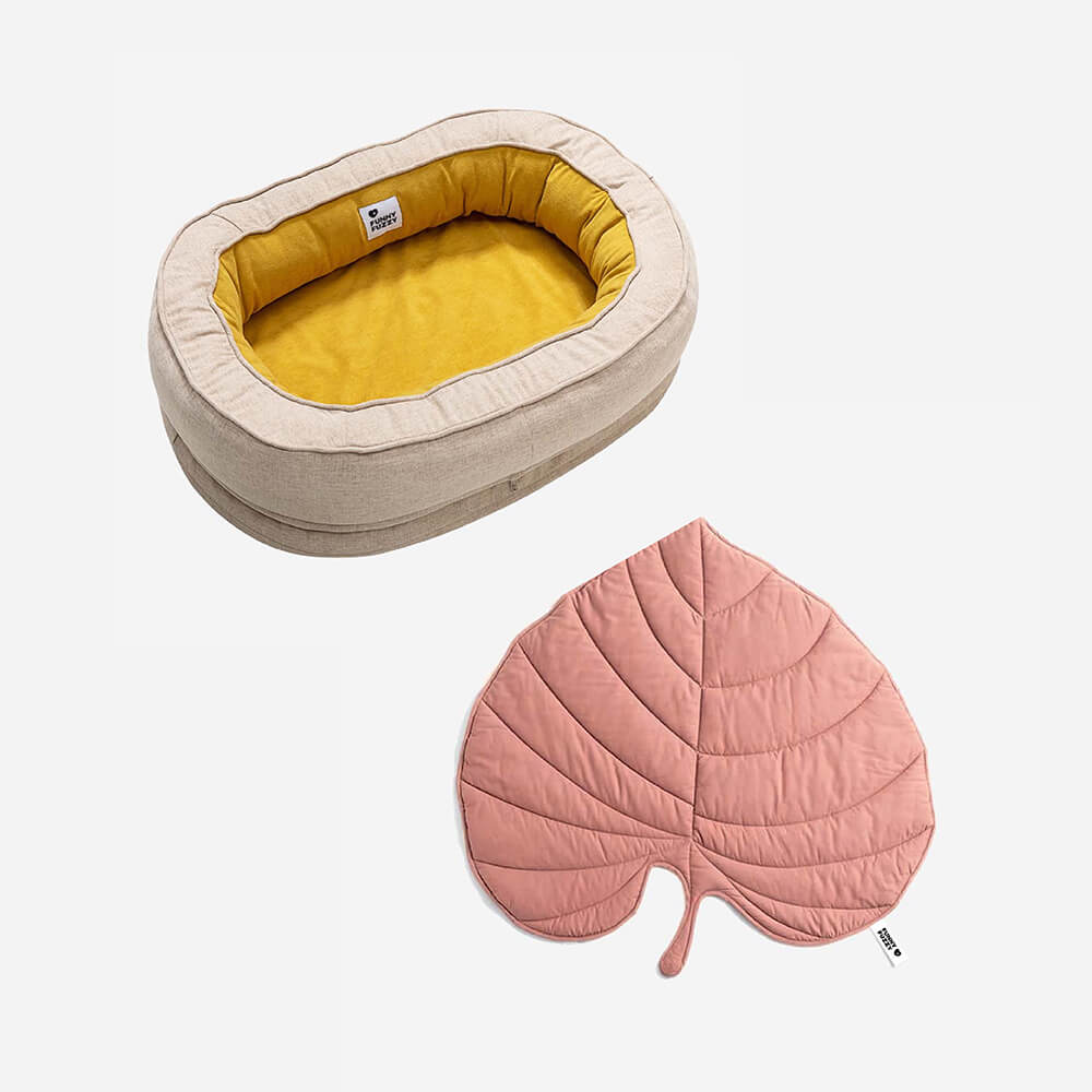 Rynx | Leaf-shaped Dog Blanket With Donut Dog Bed Luxury Dog Gifts