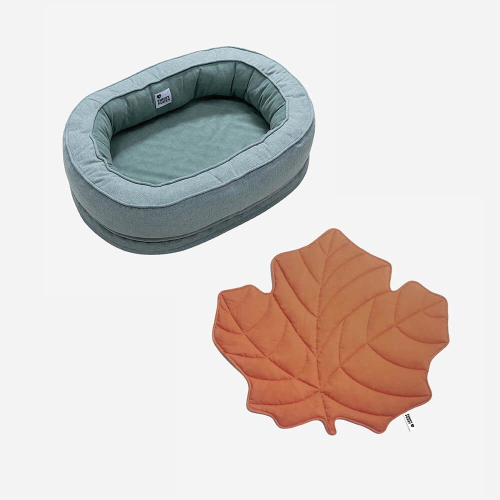 Rynx | Leaf-shaped Dog Blanket With Donut Dog Bed Luxury Dog Gifts