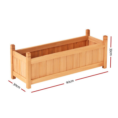 RYNX | Raised Wooden Planters Outdoor Box Vegetables 90X30X33Cm