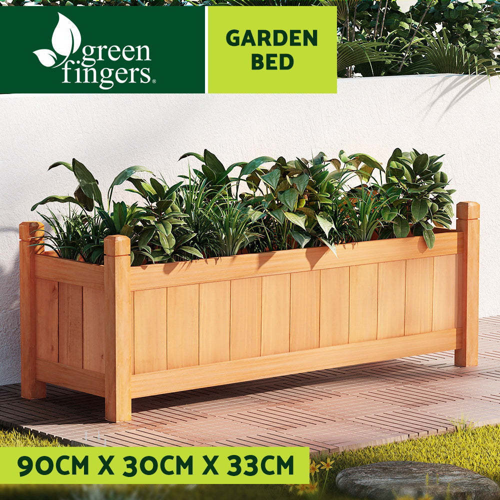 RYNX | Raised Wooden Planters Outdoor Box Vegetables 90X30X33Cm