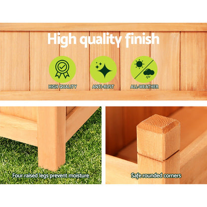 RYNX | Raised Wooden Planters Outdoor Box Vegetables 90X30X33Cm