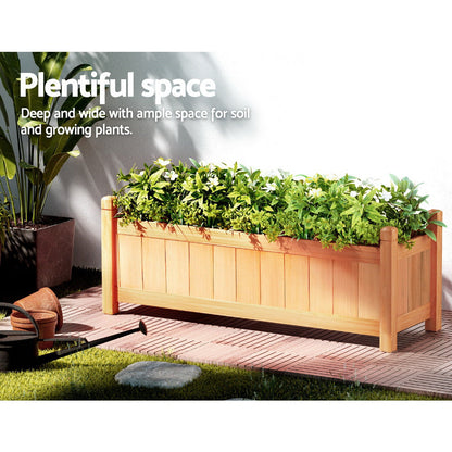 RYNX | Raised Wooden Planters Outdoor Box Vegetables 90X30X33Cm