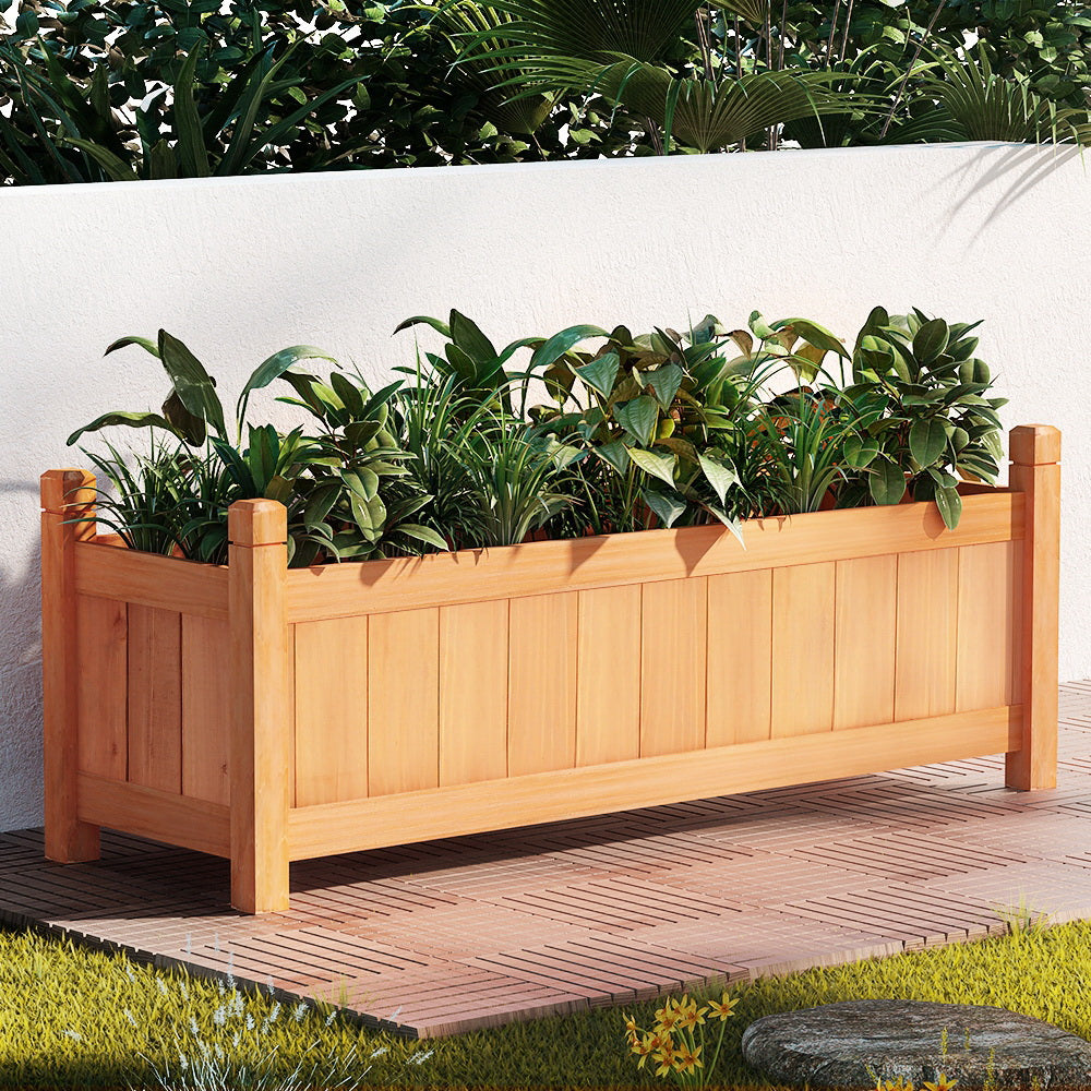 RYNX | Raised Wooden Planters Outdoor Box Vegetables 90X30X33Cm