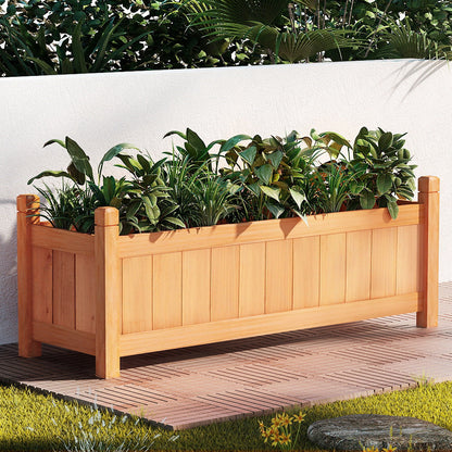 RYNX | Raised Wooden Planters Outdoor Box Vegetables 90X30X33Cm