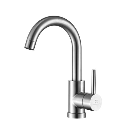 Rynx | Stainless Steel Low Pressure Basin Mixer Brushed Single Lever Faucet Bathroom