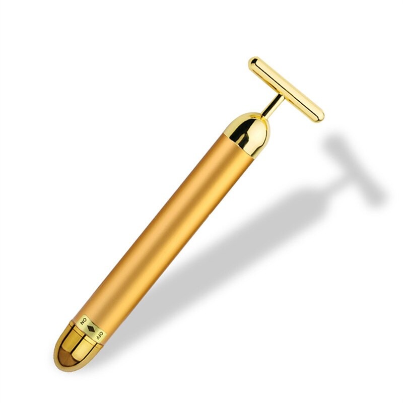 Rynx | GlowBar 24K Gold Face Roller | T-Massager | Skin Tightening & Anti-Aging