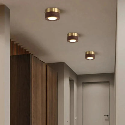 Rynx | Woodenglow - Walnut Ceiling Lamp With Led Spot