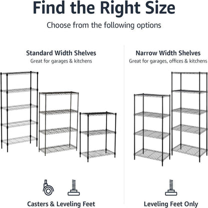 Rynx | 1400LBS Garage Storage Rack 4 Tier Garage Shelving Heavy Duty Steel Organizer Wire Rack for Storage Warehouse Pantry Closet