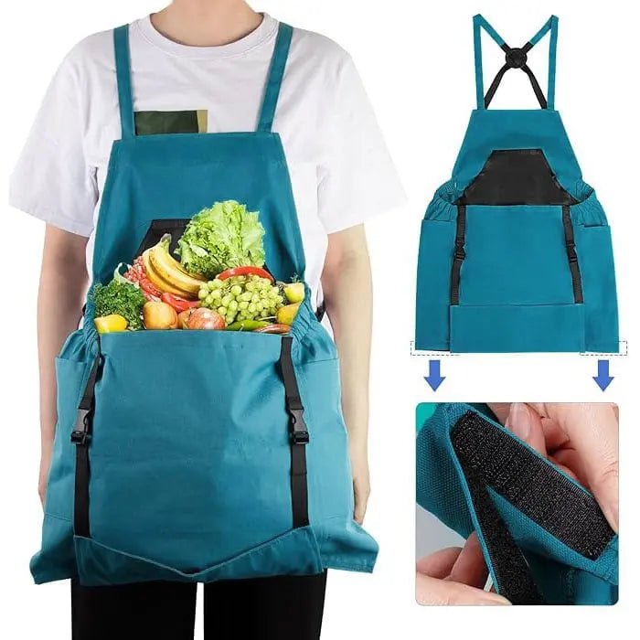 Rynx | Gardening apron with cross straps – Large emptying pocket & breast pocket
