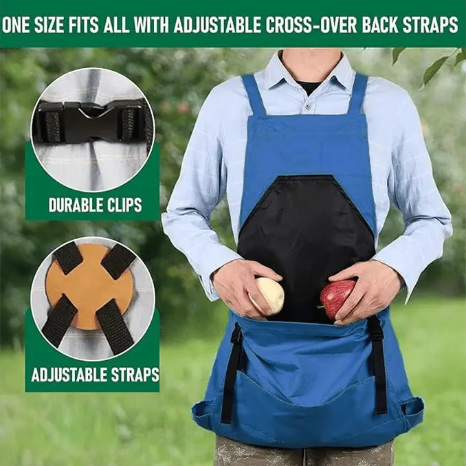 Rynx | Gardening apron with cross straps – Large emptying pocket & breast pocket